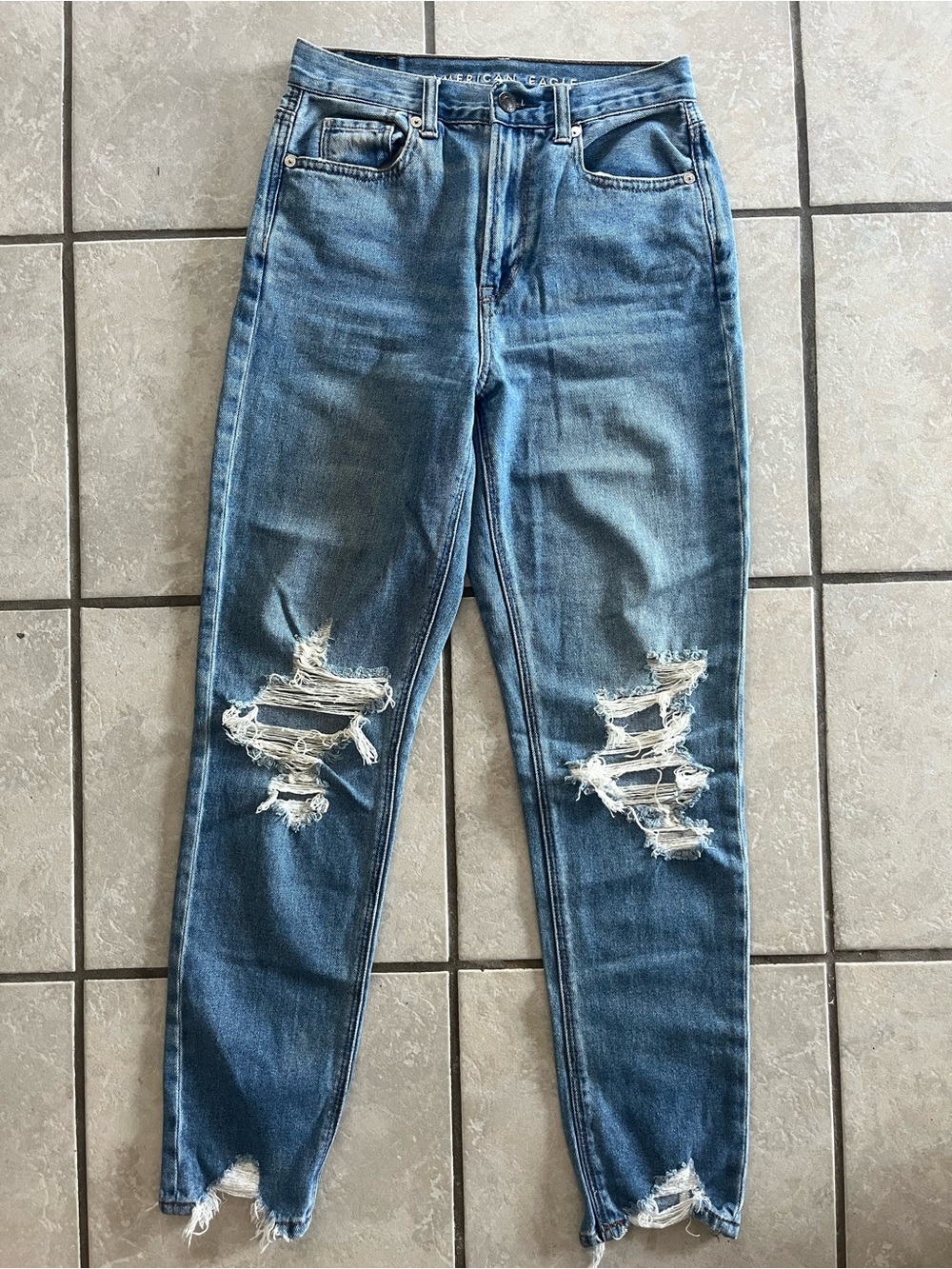American Eagle Outfitters Distressed Mom Jeans